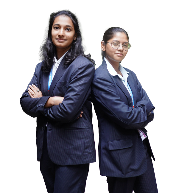 SAMS students in professional attire on campus